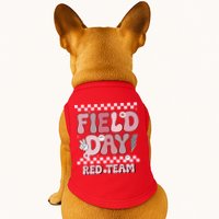 Field Day Red Team Groovy Smile Face Checkered Students Doggie Tank