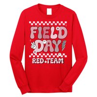 Field Day Red Team Groovy Smile Face Checkered Students Long Sleeve Shirt
