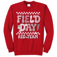 Field Day Red Team Groovy Smile Face Checkered Students Sweatshirt