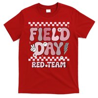 Field Day Red Team Groovy Smile Face Checkered Students T-Shirt