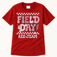 Field Day Red Team Groovy Smile Face Checkered Students Tall T-Shirt
