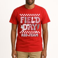 Field Day Red Team Groovy Smile Face Checkered Students Tall T-Shirt