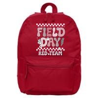 Field Day Red Team Groovy Smile Face Checkered Students 16 in Basic Backpack