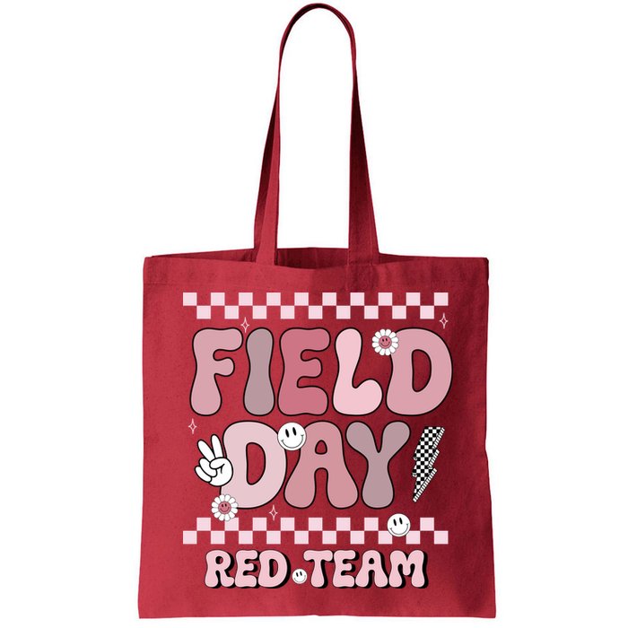 Field Day Red Team Groovy Smile Face Checkered Students Bag