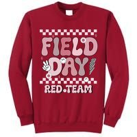 Field Day Red Team Groovy Smile Face Checkered Students Tall Sweatshirt
