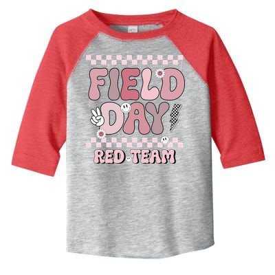 Field Day Red Team Groovy Smile Face Checkered Students Toddler Fine Jersey T-Shirt