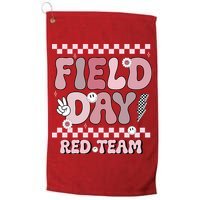 Field Day Red Team Groovy Smile Face Checkered Students Golf Towel