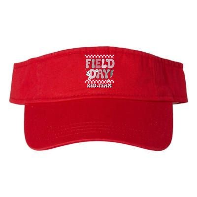Field Day Red Team Groovy Smile Face Checkered Students Visor