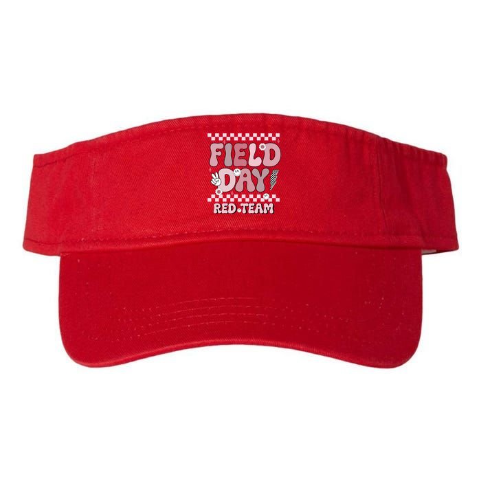 Field Day Red Team Groovy Smile Face Checkered Students Visor