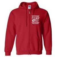 Field Day Red Team Groovy Smile Face Checkered Students Full Zip Hoodie