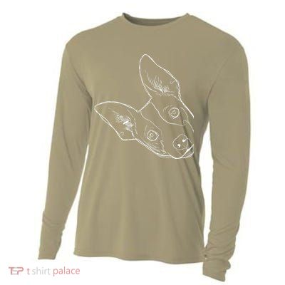 Funny Dog Rat Terrier Cooling Performance Long Sleeve Crew