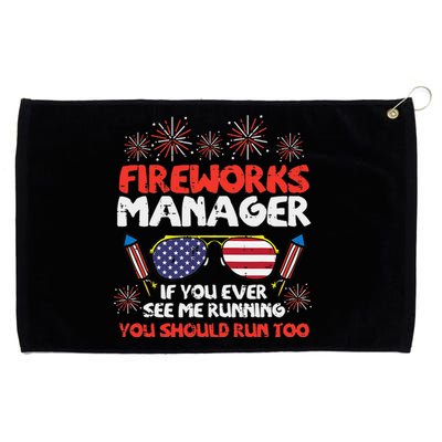 Fireworks Director Run Funny Fourth Of July 4th Grommeted Golf Towel