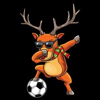 Funny Dabbing Reindeer Dab Christmas Soccer X Mas Funny Gift Cooling Performance Crew T-Shirt