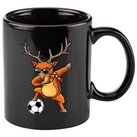 Funny Dabbing Reindeer Dab Christmas Soccer X Mas Funny Gift 11oz C Handle Ceramic Mug