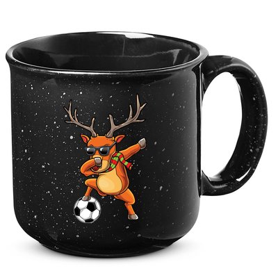 Funny Dabbing Reindeer Dab Christmas Soccer X Mas Funny Gift 15oz Campfire Ceramic Mug