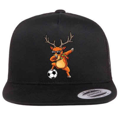 Funny Dabbing Reindeer Dab Christmas Soccer X Mas Funny Gift Flatbill Hat