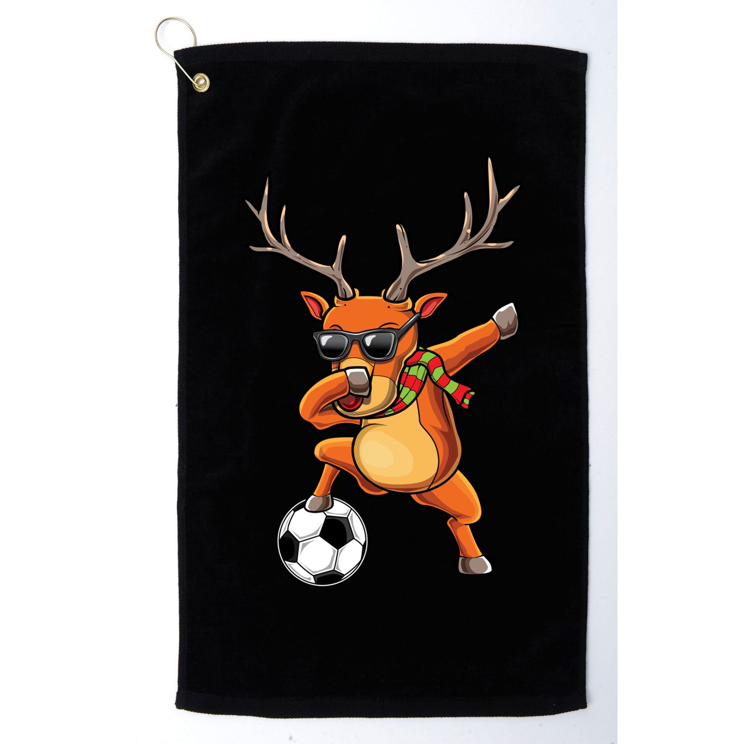 Funny Dabbing Reindeer Dab Christmas Soccer X Mas Funny Gift Golf Towel