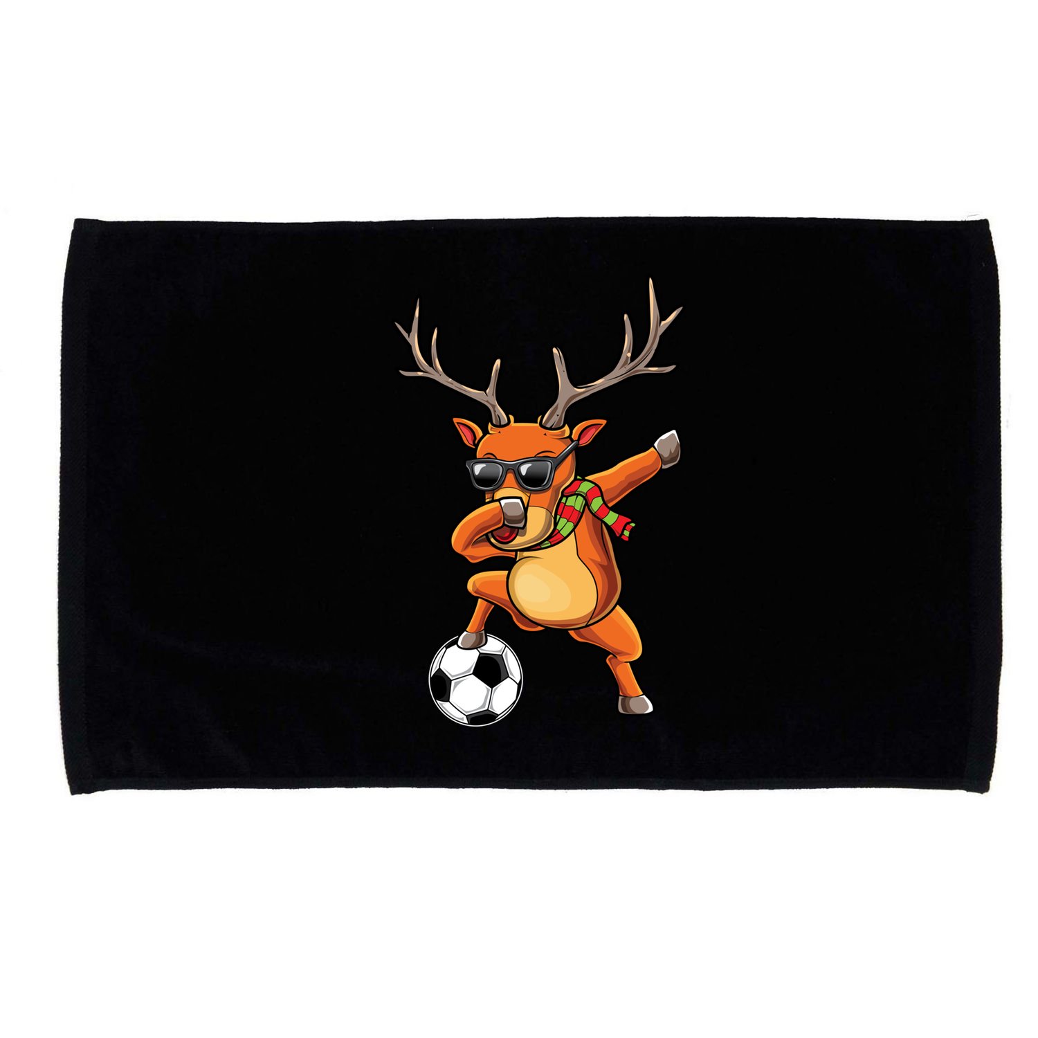 Funny Dabbing Reindeer Dab Christmas Soccer X Mas Funny Gift Microfiber Hand Towel