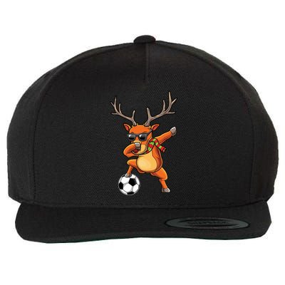 Funny Dabbing Reindeer Dab Christmas Soccer X Mas Funny Gift Wool Snapback Cap