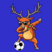 Funny Dabbing Reindeer Dab Christmas Soccer X Mas Funny Gift Apron