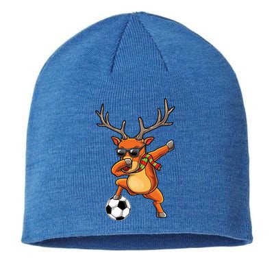 Funny Dabbing Reindeer Dab Christmas Soccer X Mas Funny Gift Sustainable Beanie