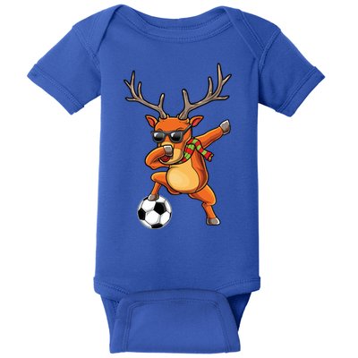 Funny Dabbing Reindeer Dab Christmas Soccer X Mas Funny Gift Baby Bodysuit
