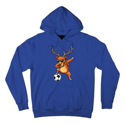 Funny Dabbing Reindeer Dab Christmas Soccer X Mas Funny Gift Tall Hoodie