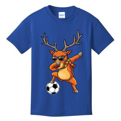 Funny Dabbing Reindeer Dab Christmas Soccer X Mas Funny Gift Kids T-Shirt
