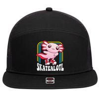 Funny Disco Roller Skate Axolotl Kawaii Salamander  7 Panel Mesh Trucker Snapback Hat