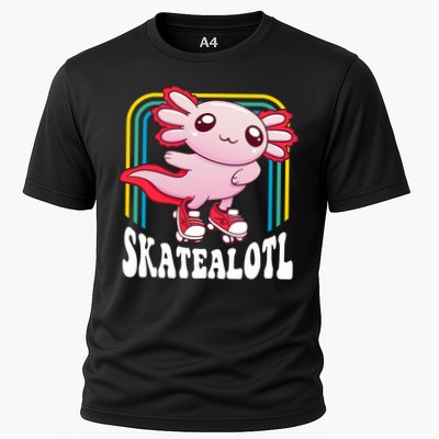 Funny Disco Roller Skate Axolotl Kawaii Salamander  Cooling Performance Crew T-Shirt