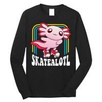 Funny Disco Roller Skate Axolotl Kawaii Salamander  Long Sleeve Shirt