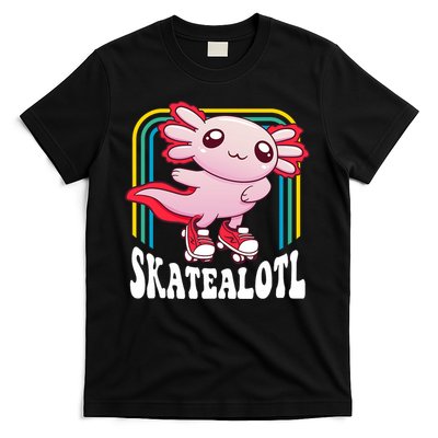 Funny Disco Roller Skate Axolotl Kawaii Salamander  T-Shirt