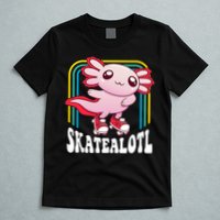 Funny Disco Roller Skate Axolotl Kawaii Salamander  T-Shirt