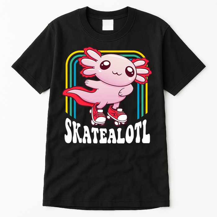 Funny Disco Roller Skate Axolotl Kawaii Salamander  Tall T-Shirt