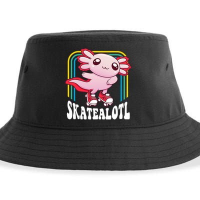 Funny Disco Roller Skate Axolotl Kawaii Salamander  Sustainable Bucket Hat