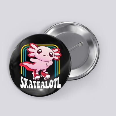 Funny Disco Roller Skate Axolotl Kawaii Salamander  Button