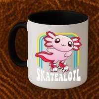 Funny Disco Roller Skate Axolotl Kawaii Salamander  Mug