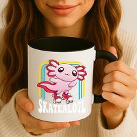 Funny Disco Roller Skate Axolotl Kawaii Salamander  Mug