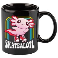 Funny Disco Roller Skate Axolotl Kawaii Salamander  11oz C Handle Ceramic Mug