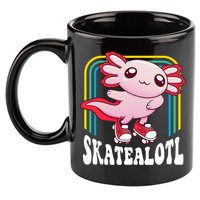 Funny Disco Roller Skate Axolotl Kawaii Salamander  11oz C Handle Ceramic Mug