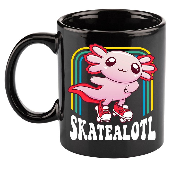 Funny Disco Roller Skate Axolotl Kawaii Salamander  11oz C Handle Ceramic Mug