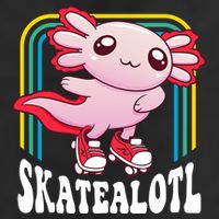 Funny Disco Roller Skate Axolotl Kawaii Salamander  11oz C Handle Ceramic Mug
