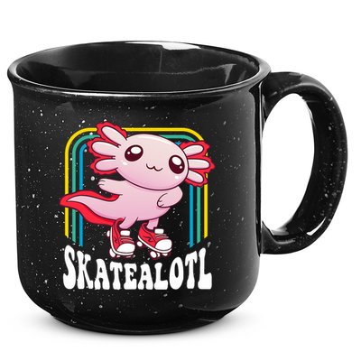 Funny Disco Roller Skate Axolotl Kawaii Salamander  15oz Campfire Ceramic Mug