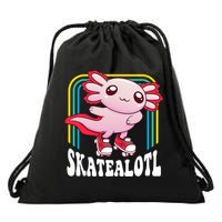 Funny Disco Roller Skate Axolotl Kawaii Salamander  Drawstring Bag