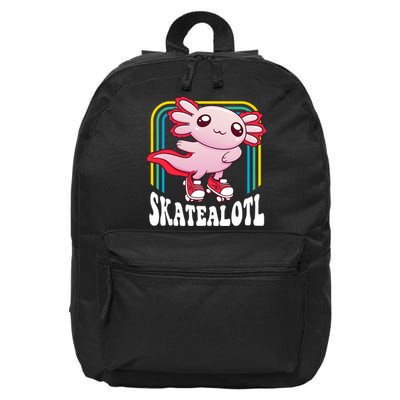Funny Disco Roller Skate Axolotl Kawaii Salamander  16 in Basic Backpack