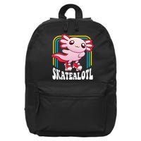 Funny Disco Roller Skate Axolotl Kawaii Salamander  16 in Basic Backpack