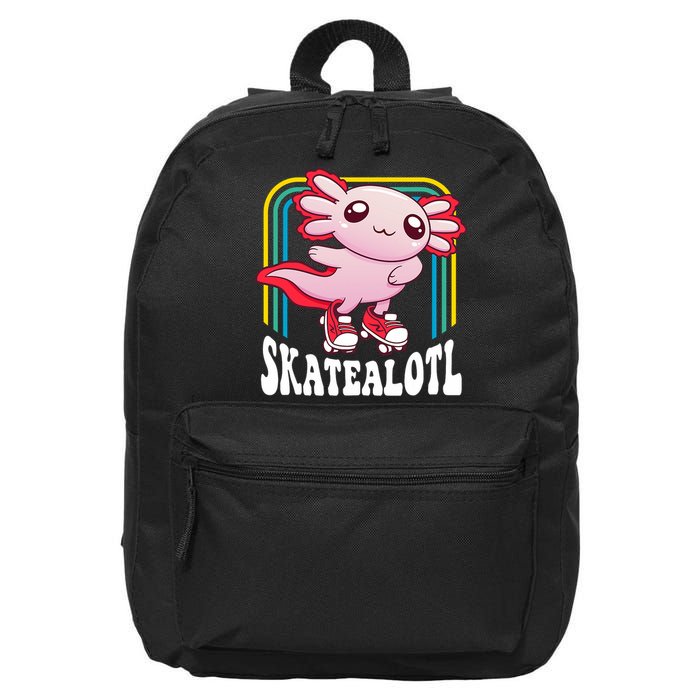 Funny Disco Roller Skate Axolotl Kawaii Salamander  16 in Basic Backpack