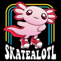 Funny Disco Roller Skate Axolotl Kawaii Salamander  16 in Basic Backpack