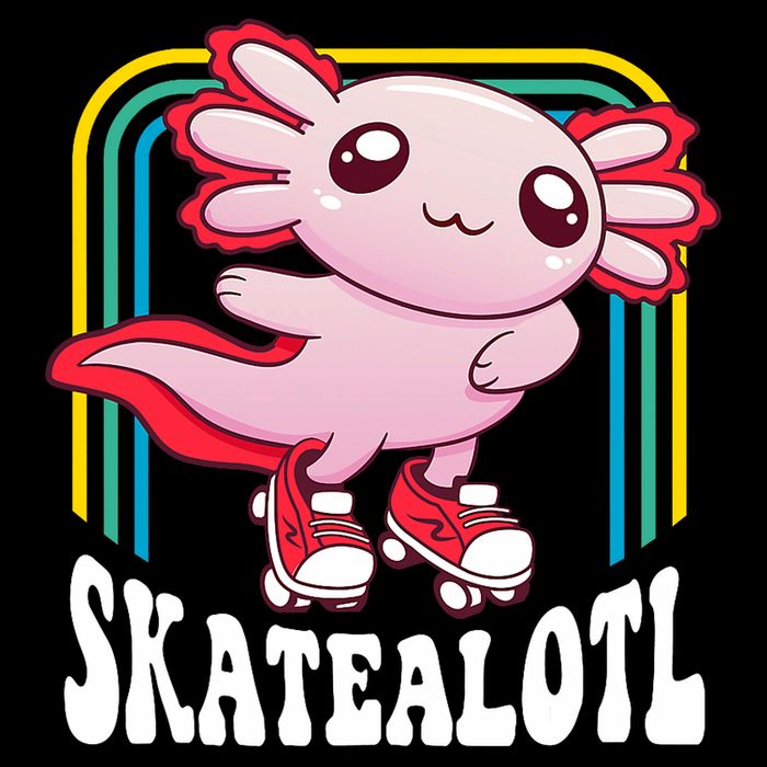 Funny Disco Roller Skate Axolotl Kawaii Salamander  16 in Basic Backpack