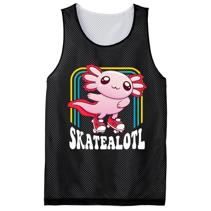 Funny Disco Roller Skate Axolotl Kawaii Salamander  Mesh Reversible Basketball Jersey Tank